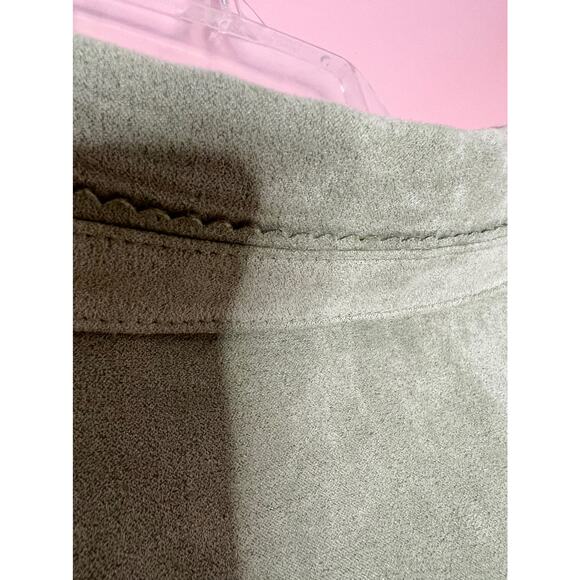 studio works petite textured apple green button front shirt Cuff sleeve sz pl - Picture 9 of 11